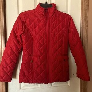 Valerie Stevens Red winter puffer jacket
